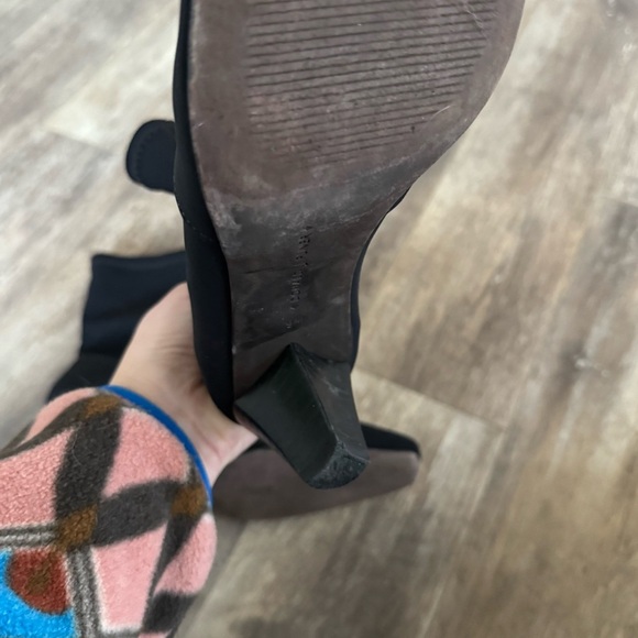 Donald J Pliner Sock Square Toe Pull-On Kitten Heel Sophia Boots - black - Picture 5 of 11